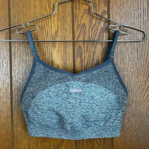 Gymshark Flex Strappy Sports Bra-Charcoal Marl/Pink, Size Small